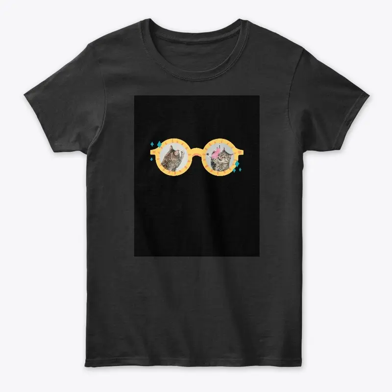 Funny bouncy cute yellow cat glasses